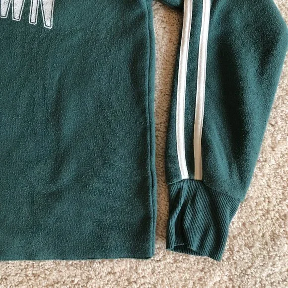 Grayson/Threads Soft Cropped Hoodie Green Long Sleeve Sweatshirt Top - Picture 4 of 12